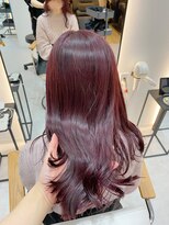 ジーナ 博多筑紫口(Zina) ブリーチ無しワインレッド×髪質改善カラー/YURI