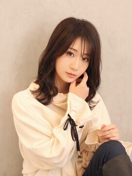 インデックスヘアー 亀戸店 20代30代40代大人可愛いワンカール肩ラインミルクティー