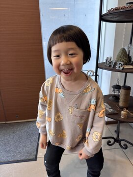 アチーブ ヘア デザイン(achieve hair design) キッズカット丸みショートボブオン眉スタイル
