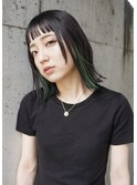 イヤリングカラー×オン眉ぱっつん