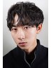 トレンドNo.1韓国風ニュアンスパーマ　ブラックピンパーマ＋メンズカット