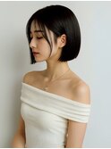 顔周りカット 20代30代 切りっぱなしボブ 艶髪 髪質改善カラー