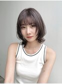 大人レイヤーボブフェイスレイヤー前髪あり丸顔絶壁K20250707