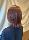 外ハネボブ/ピンクベージュ/ハイトーンカラー