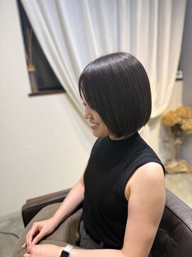 ワ ヘアー(wa-hair) チョコレートブラウン/艶ミニマルボブ/髪質改善チャコールグレー