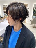 大人ショート/ショートボブ/白髪ぼかしハイライト/武蔵小杉