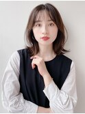 シースルーバング*くびれヘア*くびれボブ*ミディアムボブ