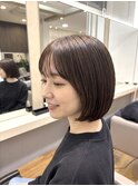 レイヤーボブ/ミルクブラウン/ストレートボブ/20代30代40代