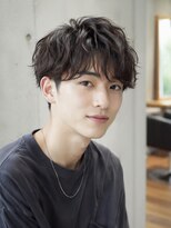 MEN'S salon Rue de noel メンズカット/パーマ/眉毛【ルード ノエル】&nbsp;Men's_ミディアムショート_ソフトウルフ_黒髪