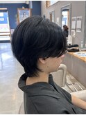 センターパートスタイル