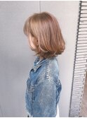 透明感ある春のハイトーンボブ
