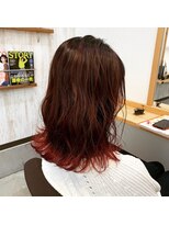 マンタップヘアー(Man Tap Hair)&nbsp;切りっぱなしレッドグラデーション