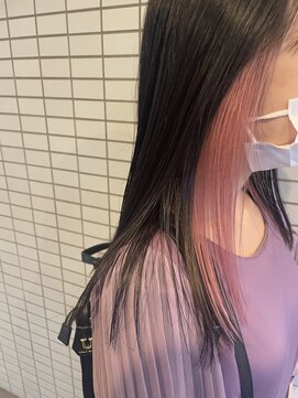 ヘアアンドスペース ベロン(hair&space velon) インナーピンクカラー