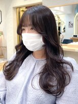 ロンドプランタン 恵比寿(Lond Printemps) おくれ毛で小顔効果の韓国レイヤーヘア　パープルベージュ