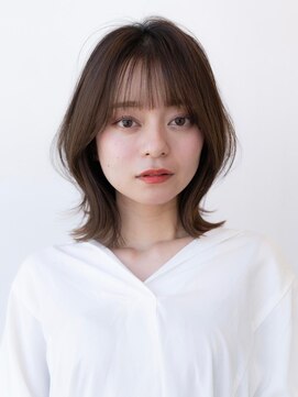 ケアリー 浦和美園(Carelly) 大人かわいい前髪セシルカットココアブラウンフリンジウェーブ