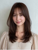 ハピネス クローバー 学園前店(Happiness CLOVER)&nbsp;前髪シースルーバングくすみベージュ/韓国巻き