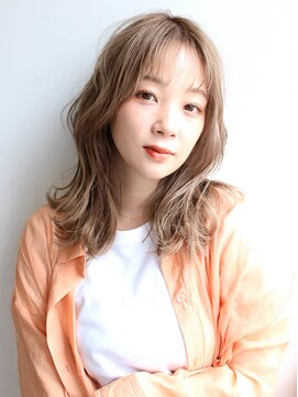 アミックス リツリン コウエン AMIX RITSURIN PARK 柔らかミルクティーベージュ韓国風ロング