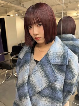 ビューズ(VIEWS) 赤カラーボブヘア/表参道南青山美容室/デザインカラー