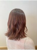 大人可愛い◎小顔見せミディアムレイヤーカット透明感カラー