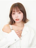 【La fith】外ハネボブ×オリーブブラウン×シースルーバング