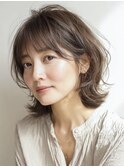 大人ミディアム 白髪ぼかし 脱白髪染めハイライト40代50代60代