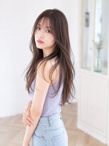 バグズ(Baguz) 韓国風ロングレイヤー×シアーグレージュ×色っぽナチュラル