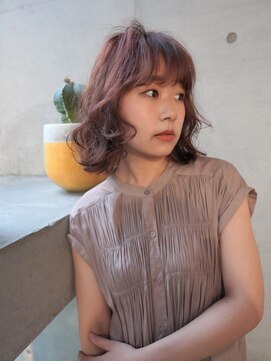 ボアップ 松山店(boappu) #ボブ#切りっぱなしボブ#波巻き#ベージュカラー#ブラウンカラー