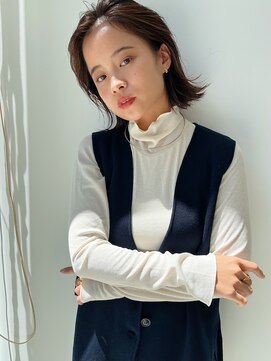 オーシャン(Ocean) ［OCEAN Hair&Life 水田成美］前髪なし/トレンド外ハネミニボブ