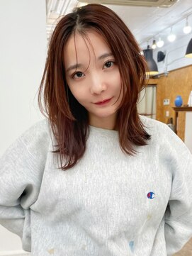 ハニーシブヤ(HONEY shibuya) シースルーバング顔周りステップレイヤーカットミディ