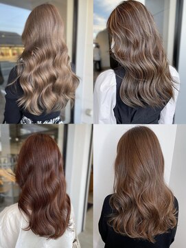 美容室フルール 20代30代40代大人可愛い韓国ヘアミルクティハイトーン