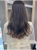 斜めバング/グレージュカラー/デザインカラー/シルキーベージュ