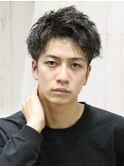 20代30代ツーブロック爽やかお洒落ツイストスパイラルパーマ