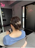 ヘアセット　パール付き