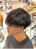 メンズマッシュパーマニュアンスパーマスパイラルパーマ刈り上げ