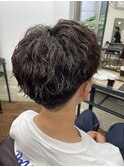 メンズ アップバング×ツイストスパイラルパーマ