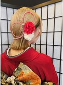 成人式後撮りボブアレンジ