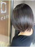 ナチュラルボブ軽めミディアム大人女子艶髪髪縮毛矯正髪質改善