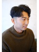 【新富町】ツーブロックセンターパートカジュアルスタイル