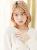 アプリコットオレンジくびれヘア外ハネボブウルフX志木10代20代