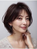 白髪ぼかし脱白髪染め似合わせショートボブ40代50代60代