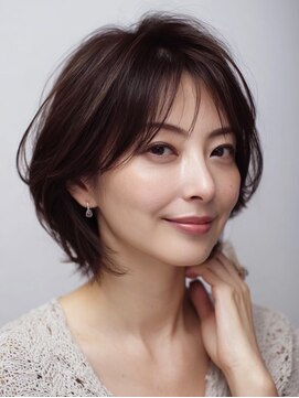 ハーツ(Heart's) 白髪ぼかし脱白髪染め似合わせショートボブ40代50代60代