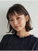 ショートバング × セミウェットくびれボブ