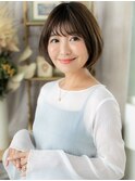 ダークアッシュナチュラルレイヤーショートボブh4川口30代40代