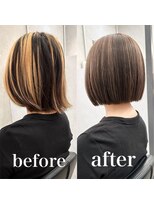 ヘアサロン ドットプラス 町田店(dot. plus) 伸びても目立たないアンブレラカラー×ボブ【町田/ボブ】