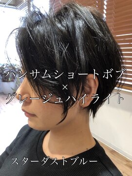 リブ(Live) 長さを変えずにイメチェン！ハンサムショートボブ[白髪染め]