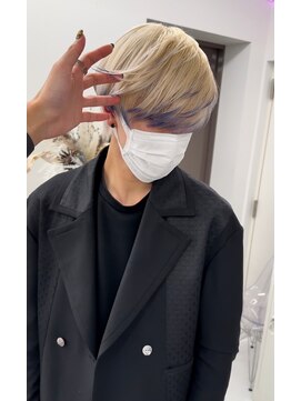 アディション 渋谷(ADITION) 【ADITION渋谷】いさなダブルカラー ブロンド×ムラサキ