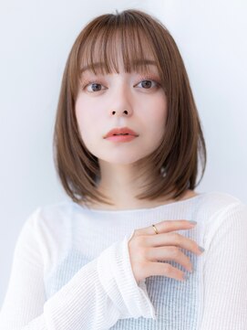 ハバナ 立川(HAVANA) 20代30代大人可愛いレイヤー切りっぱなしボブオリーブベージュ