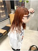 オレンジカラー　暖色カラー　レッドカラー　ブリーチなしカラー