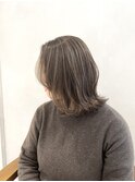 黒髪/クラゲヘアー/オリーブグレー/小顔/ココアベージュa44