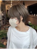 ハイライト 髪質改善 ショート 白髪ぼかしハイライト 白髪染め
